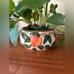 Vintage Peach Planter Bowl Unique Home Decor